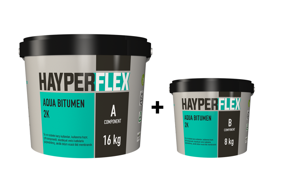 AQUA BITUMEN 2K Çift Bileşenli Bitüm Esaslı Su Yalıtım Ürünüdür